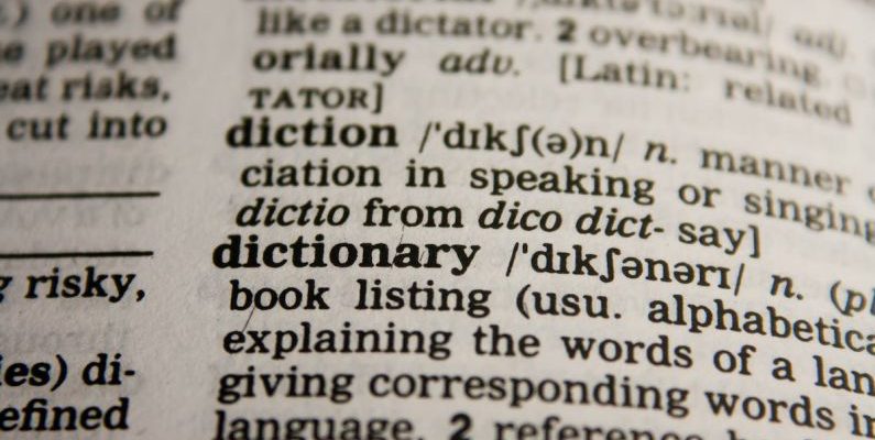 Language - Dictionary Text in Bokeh Effect